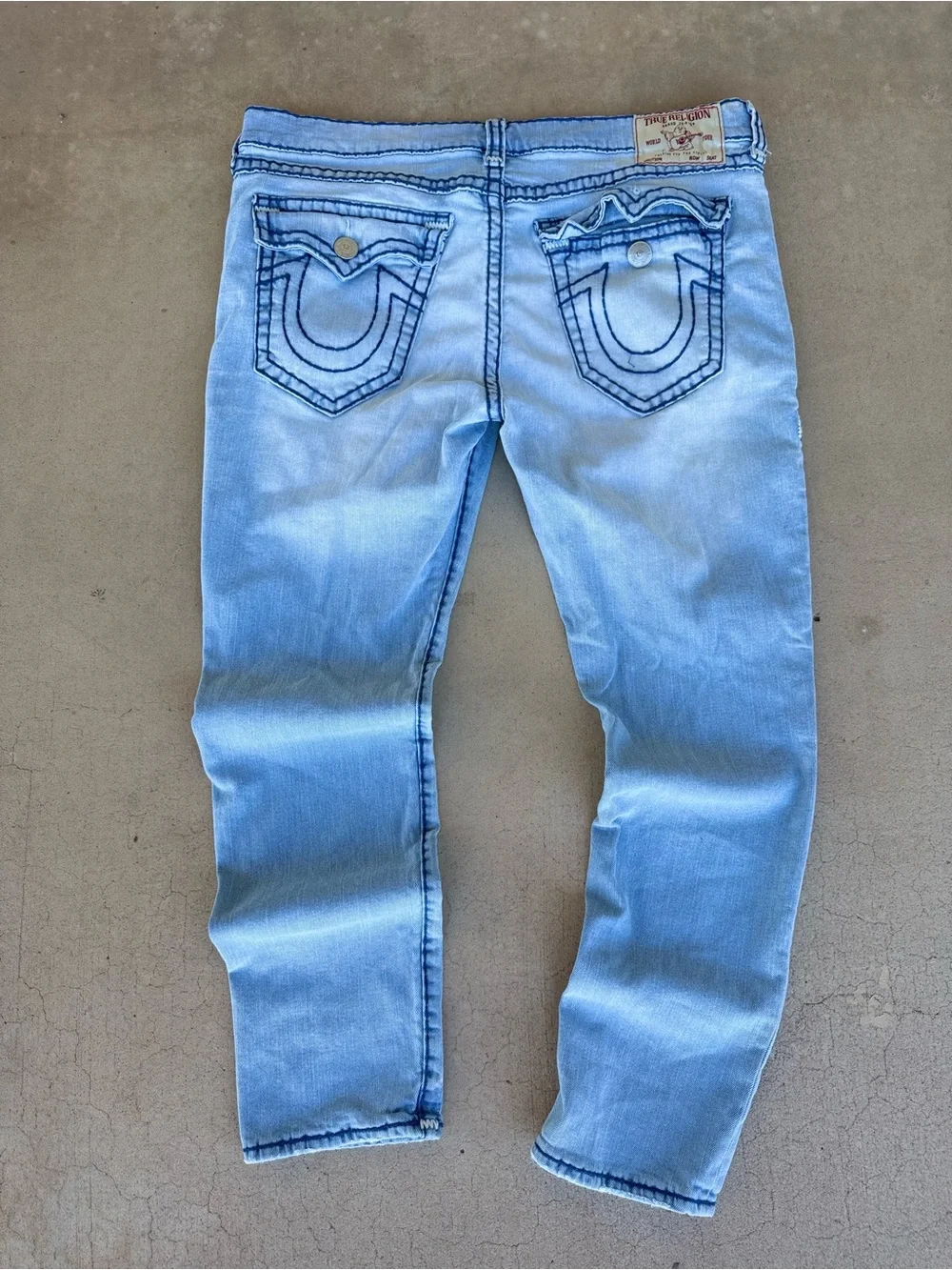True Religion Rocco Relaxed Skinny Jeans Size 42 Light Wash